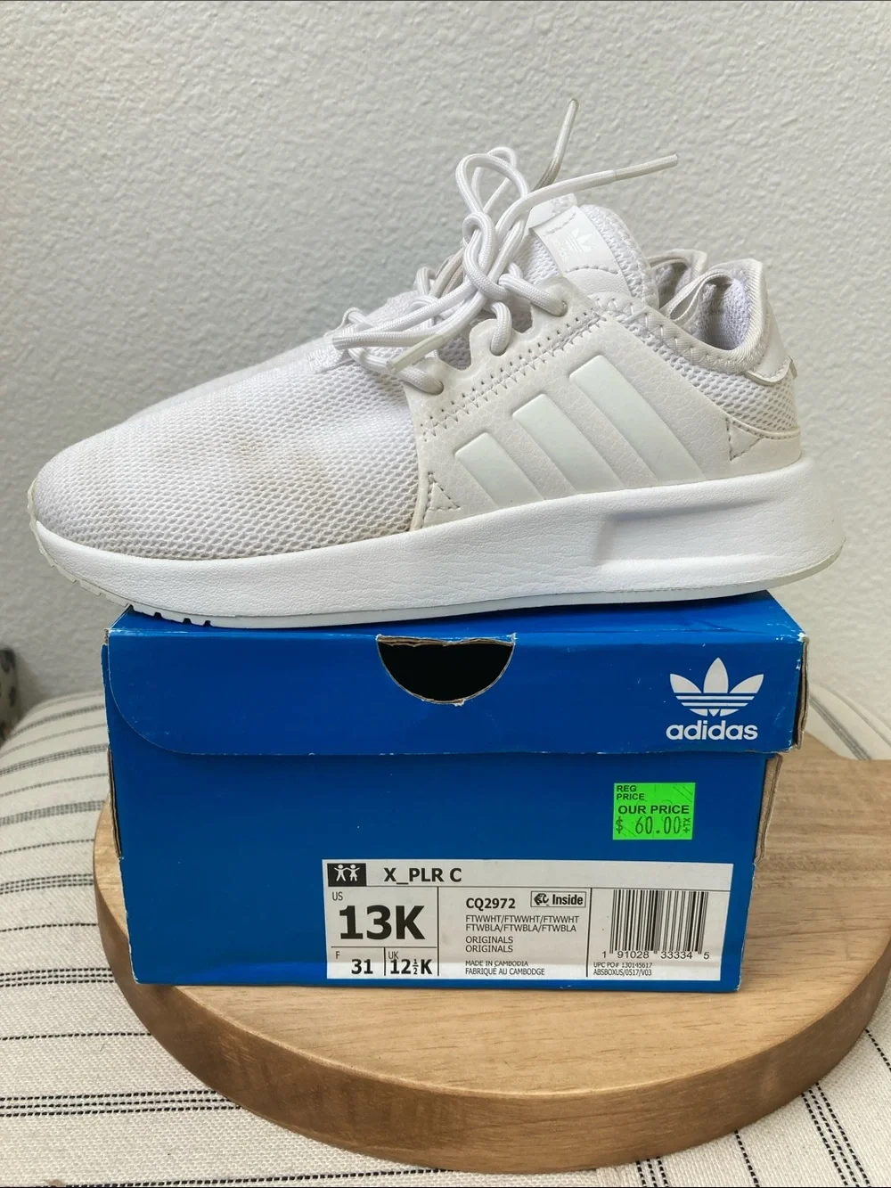 SALE! 50% Off adidas Kids White X_PLR C Lightweight Sneakers Size 13